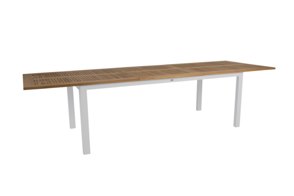 Lyon matbord 224/304x100x76 cm light grey/teak Brafab