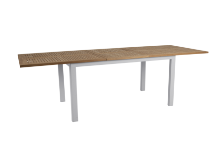 Lyon matbord 194/252x92x76 cm light grey/teak Brafab