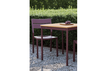 Nox cafébord 69x69x73 cm zin red/bambu Brafab