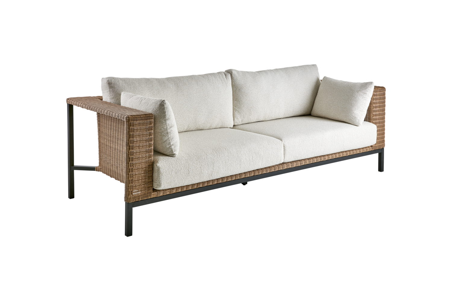 Shell 2-sits soffa black/teddy beige Brafab