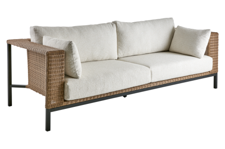 Shell 2-sits soffa black/teddy beige Brafab