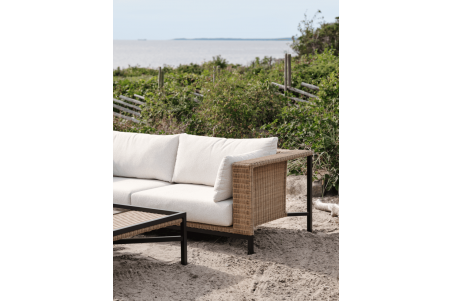 Shell 2-sits soffa black/teddy beige Brafab